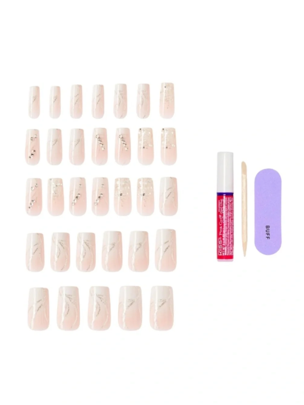 Kiss GLAM 3D & Jeweled Press-On Nails Wrapped in Beauty